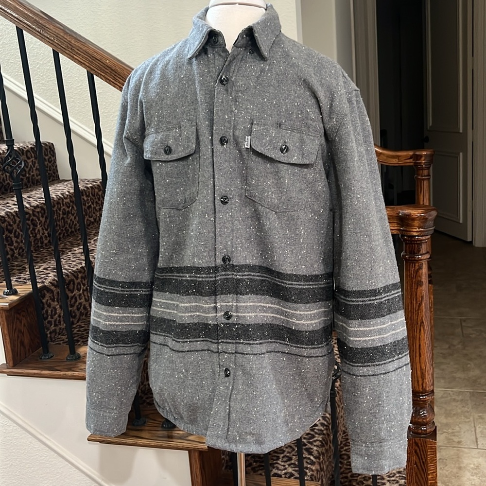 Levi’s Flannel Button Down Shirt/Shacket Gray Ful… - image 1